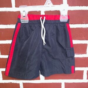 Sneak Peek | black and red swim trunks shorts with mesh inside | size 24m